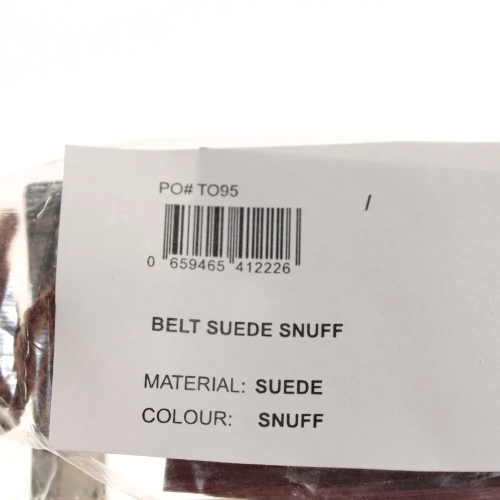 Di Bianco NWT Cut to Size Dress Belt In Solid Brown Suede Leather One Size